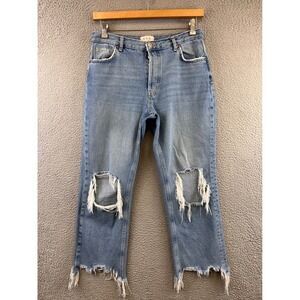 We The Free Women's Boyfriend Jeans - Light Blue Distressed